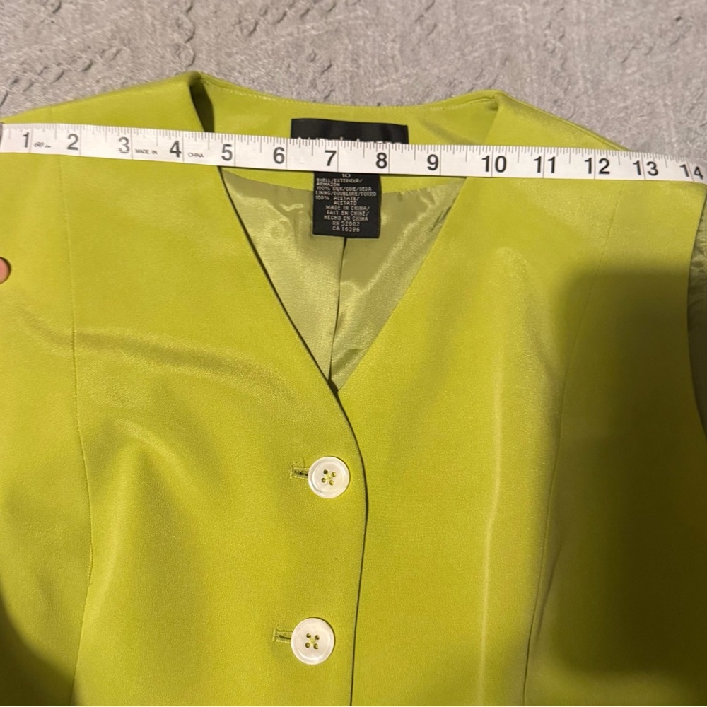 Liz Claiborne Silk Lime Green Women's Vest - Picture 5 of 10